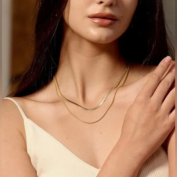 NWT 14K Gold/Silver Plated Snake Chain Necklace, AVAILABLE IN MULTIPLE TONES